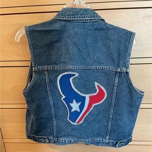Houston Texans football handmade bling jean vest. size M